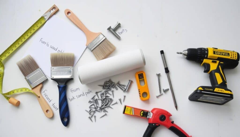 laundry room cabinet makeover tools